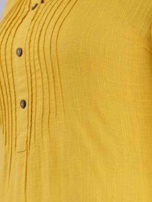 solid pintucks straight kurta - 17514345 - Standard Image - 4