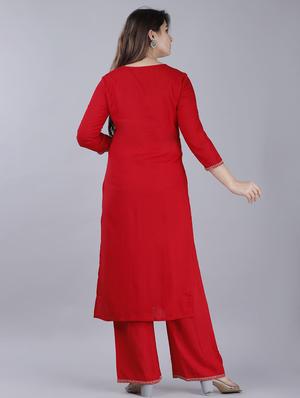 zari embroidered straight kurta - 17514358 - Standard Image - 3