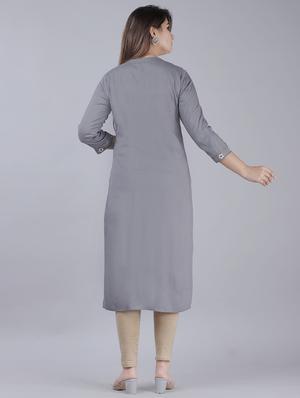 embroidered straight kurta - 17514409 - Standard Image - 3