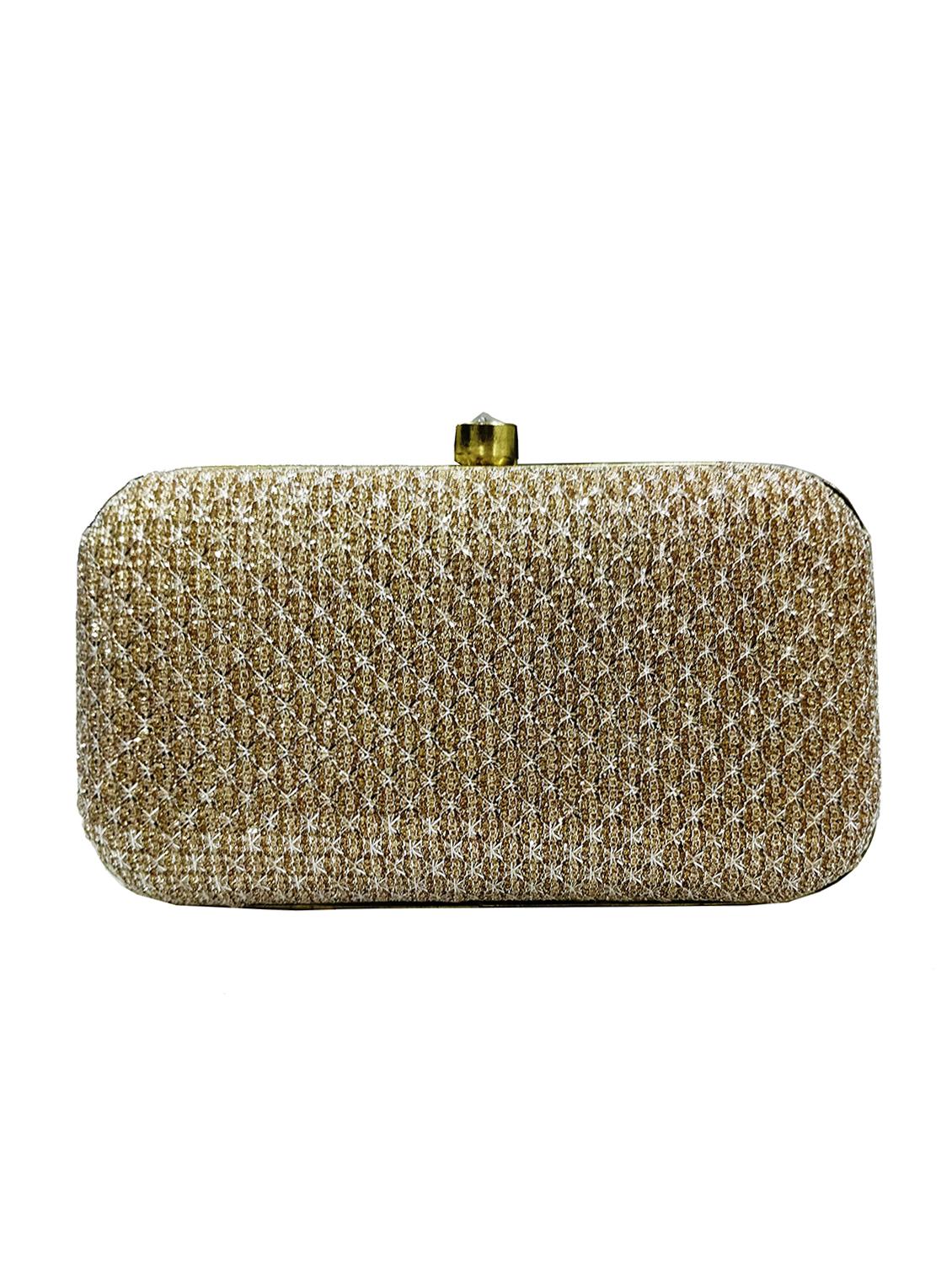 gold metal box clutch - 17514411 - Zoom Image - 2