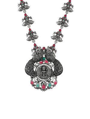 silver brass short necklace - 17514518 - Standard Image - 3