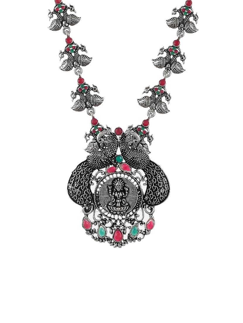 silver brass short necklace - 17514518 - Zoom Image - 3