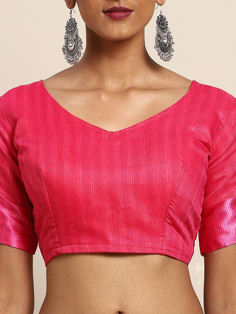 floral printed saree with blouse - 17514681 - Zoom Image - 3