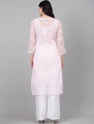 chikankari straight kurta - 17514761 - Standard Image - 3