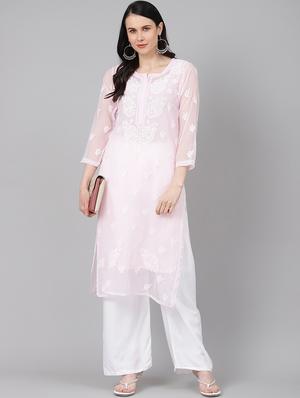 chikankari straight kurta - 17514761 - Standard Image - 4