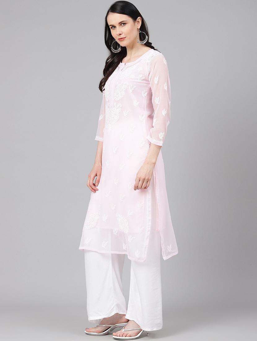 chikankari straight kurta - 17514761 - Zoom Image - 2