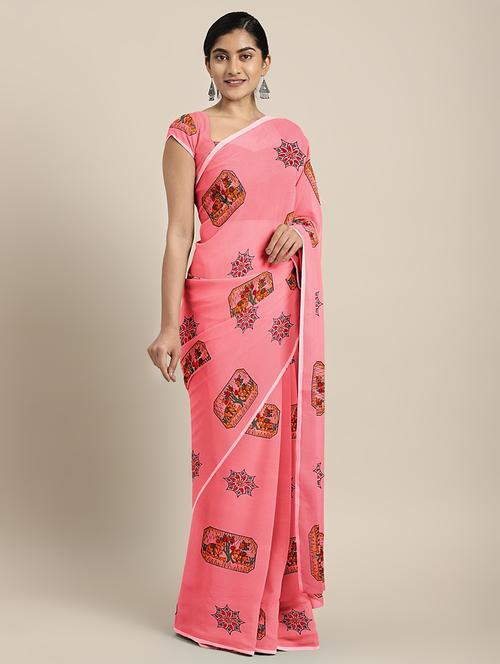 printed woven saree with blouse - 17514777 - Standard Image - 1