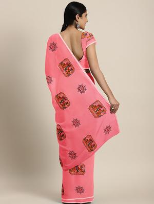printed woven saree with blouse - 17514777 - Standard Image - 2