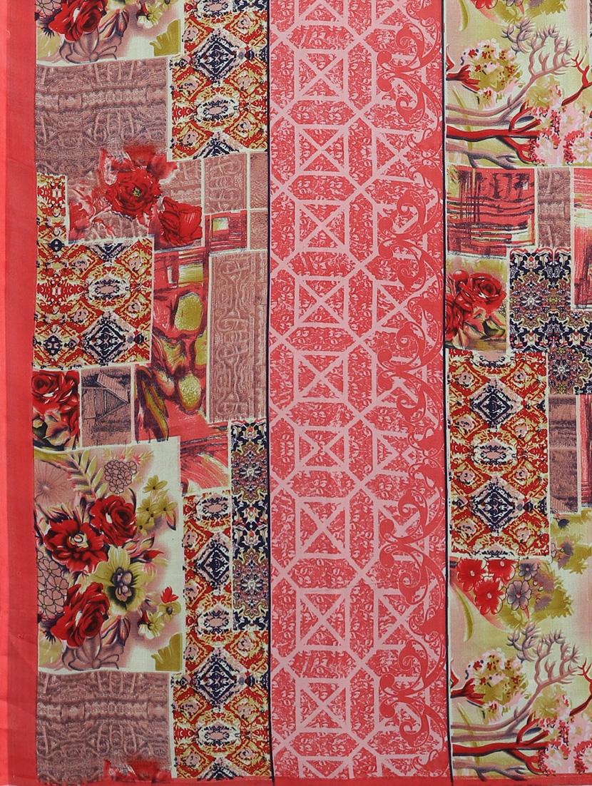 printed woven saree with blouse - 17514816 - Zoom Image - 4