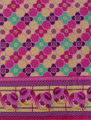 printed woven saree with blouse - 17514846 - Standard Image - 4