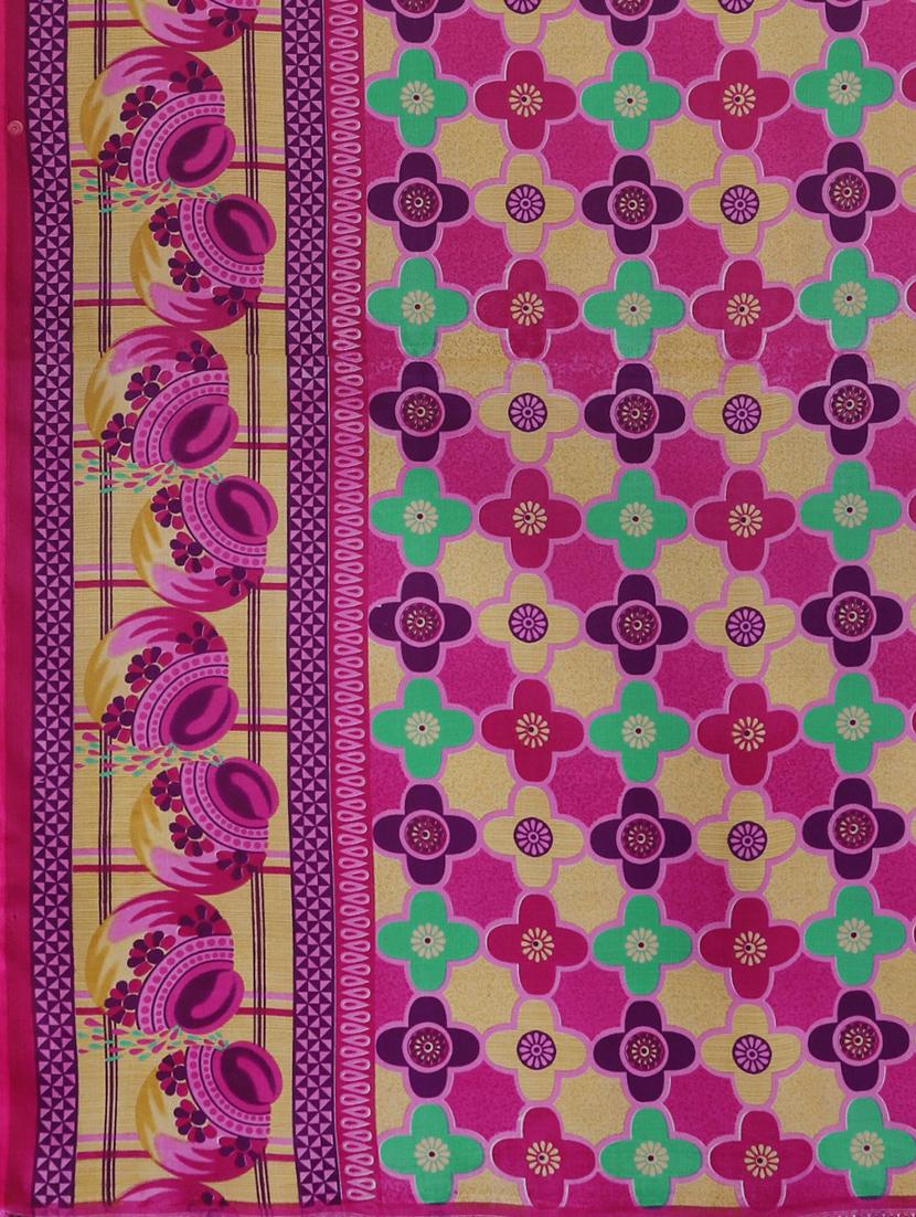 printed woven saree with blouse - 17514846 - Zoom Image - 5