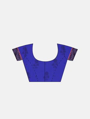 printed woven saree with blouse - 17514898 - Standard Image - 3