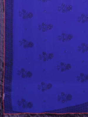 printed woven saree with blouse - 17514898 - Standard Image - 5
