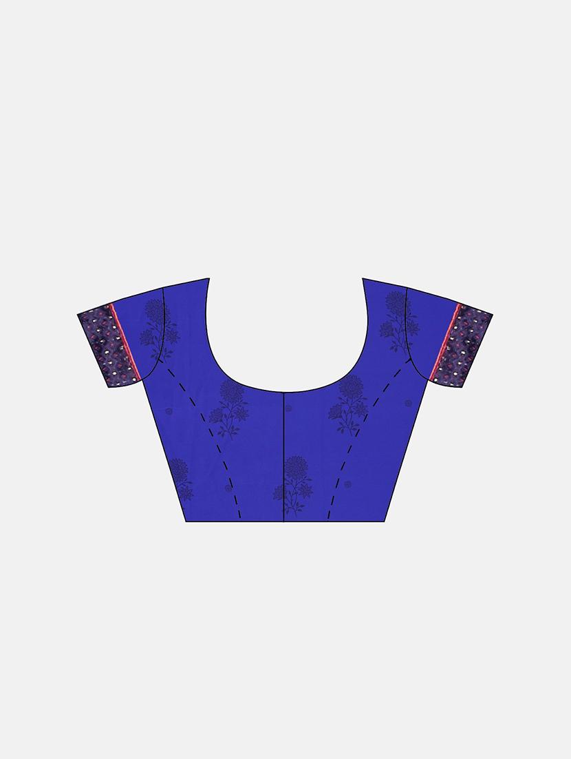 printed woven saree with blouse - 17514898 - Zoom Image - 3