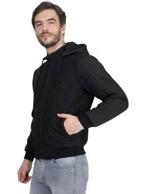 black solid casual jacket - 17514917 - Standard Image - 2