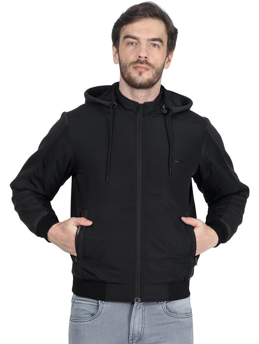 black solid casual jacket - 17514917 - Zoom Image - 1