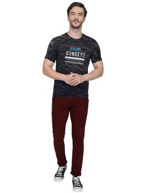 navy blue printed t-shirt - 17514989 - Standard Image - 5
