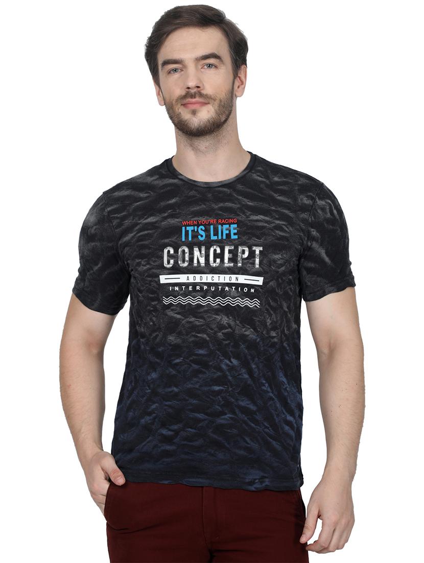 navy blue printed t-shirt - 17514989 - Zoom Image - 1