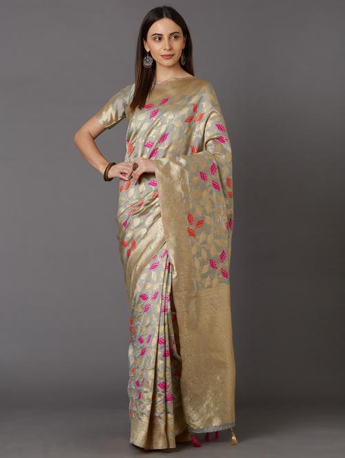 self design banarasi saree - 17515299 - Standard Image - 1