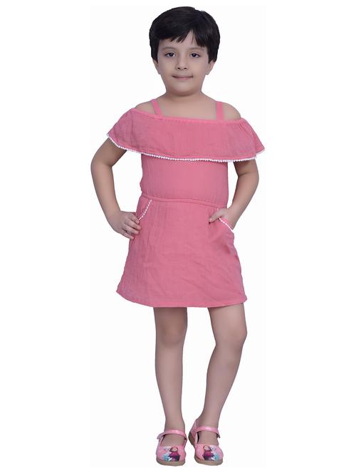 pink cotton blend frock - 17515778 - Standard Image - 1