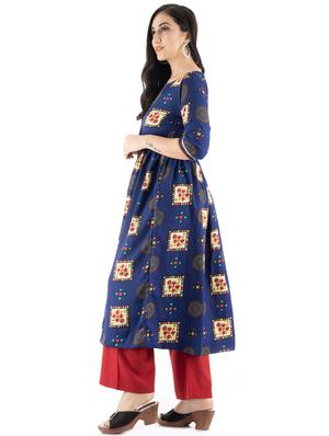printed a-line kurti - 17515849 - Standard Image - 2