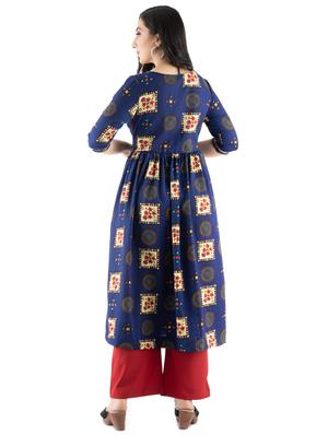 printed a-line kurti - 17515849 - Standard Image - 3