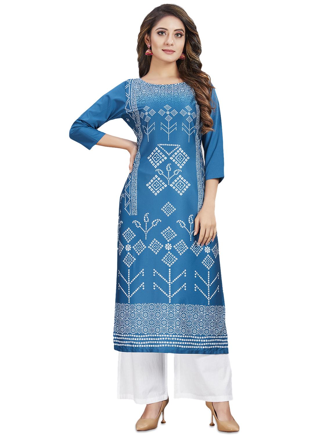 printed a-line kurti - 17515878 - Zoom Image - 1