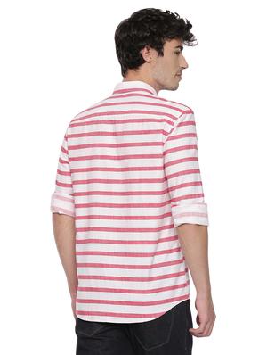 pink striped casual shirt - 17516371 - Standard Image - 3