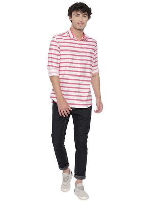 pink striped casual shirt - 17516371 - Standard Image - 4
