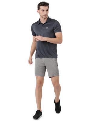 grey solid polo t-shirt - 17516491 - Standard Image - 4