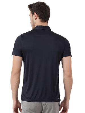navy blue solid polo t-shirt - 17516492 - Standard Image - 3