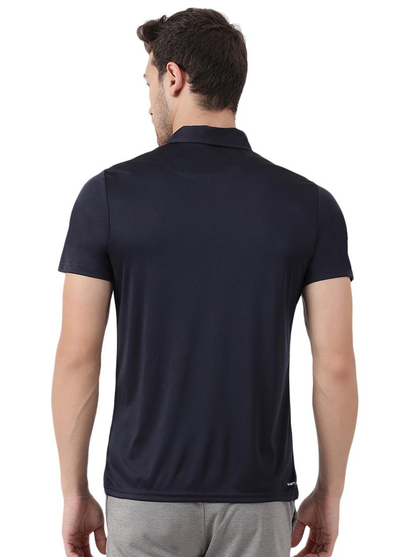 navy blue solid polo t-shirt - 17516492 - Zoom Image - 3