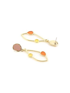 multi colored brass drop earring - 17516574 - Standard Image - 3