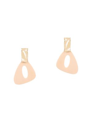 beige brass drop earring - 17516575 - Standard Image - 2