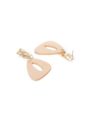 beige brass drop earring - 17516575 - Standard Image - 3