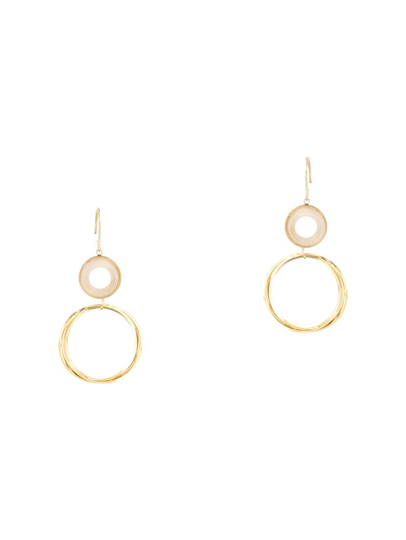 gold brass drop earring - 17516579 - Zoom Image - 2