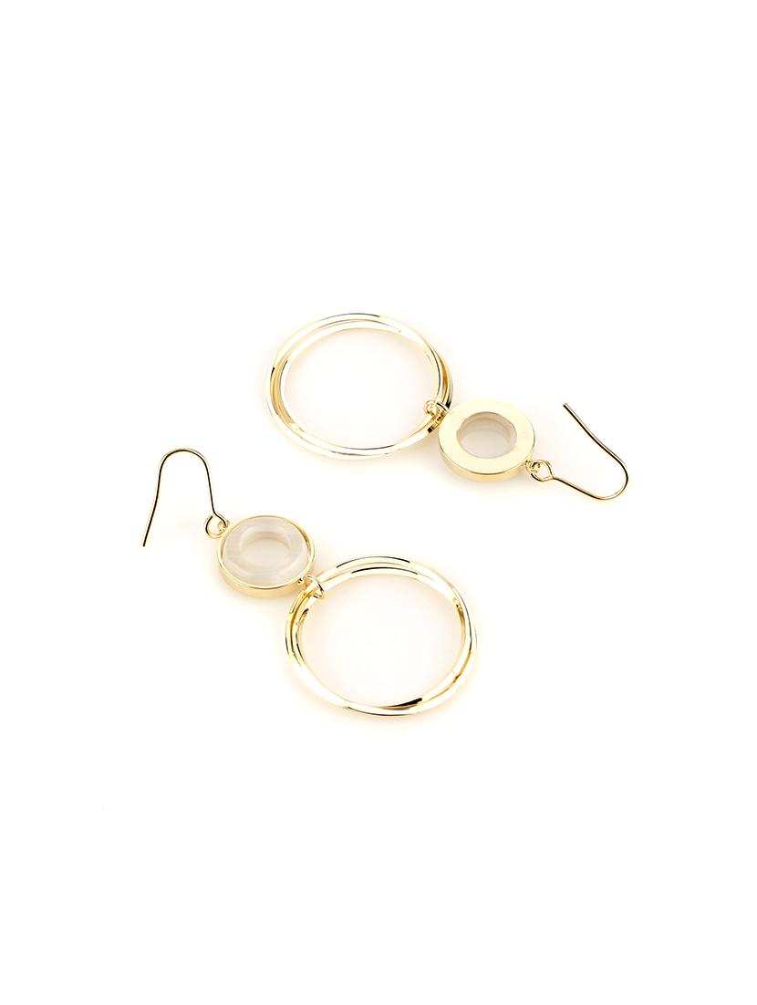 gold brass drop earring - 17516579 - Zoom Image - 3