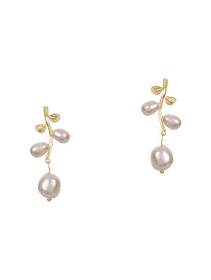 white brass drop earring - 17516589 - Standard Image - 2