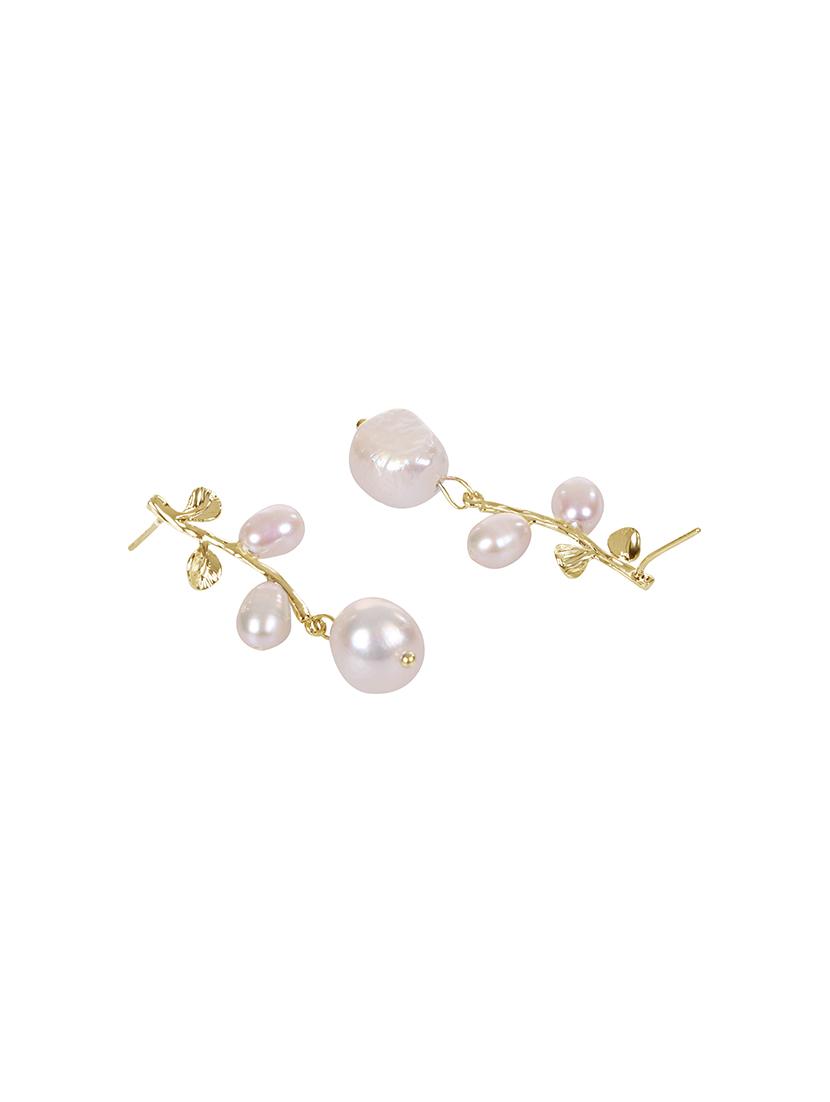 white brass drop earring - 17516589 - Zoom Image - 3