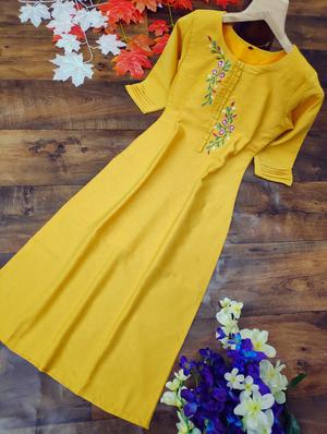 solid selfdesign kurti - 17517294 - Standard Image - 5