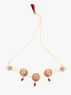 white brass necklaces and earring - 17518027 - Standard Image - 2