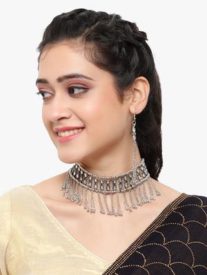 silver brass necklaces and earring - 17518028 - Standard Image - 6