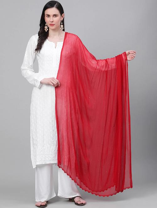 ada lace detailed mukaish work dupatta - 17518113 - Standard Image - 1