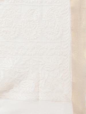 ada hand-embroidered beige chikankari dupatta - 17518117 - Standard Image - 2