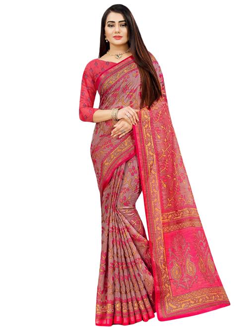 geometrical printed saree with blouse - 17518135 - Standard Image - 1