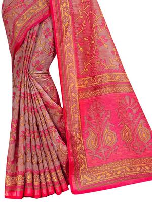 geometrical printed saree with blouse - 17518135 - Standard Image - 2