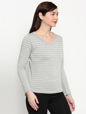 v neck striped tee - 17518189 - Standard Image - 2