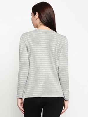 v neck striped tee - 17518189 - Standard Image - 3