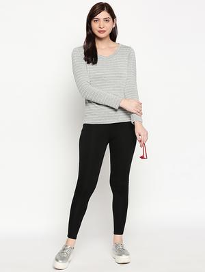 v neck striped tee - 17518189 - Standard Image - 4