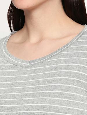 v neck striped tee - 17518189 - Standard Image - 5